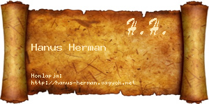 Hanus Herman névjegykártya
